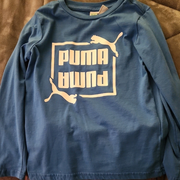 Puma Blue Long Sleeve Shirt and Charcoal Pants Set - Picture 2 of 7